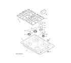 GE PGP943SET5SS control panel & cooktop diagram