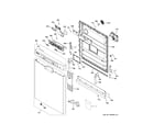 GE GDF510PSJ2SS escutcheon & door assembly diagram