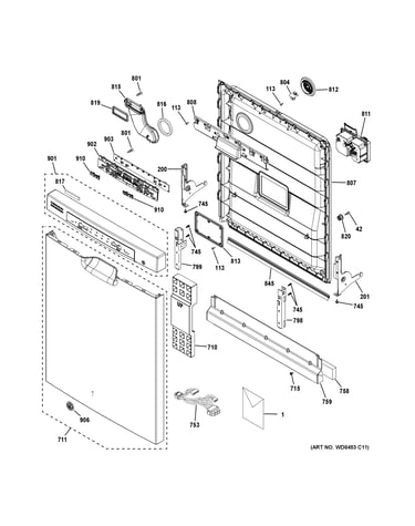 Escutcheon & door assembly