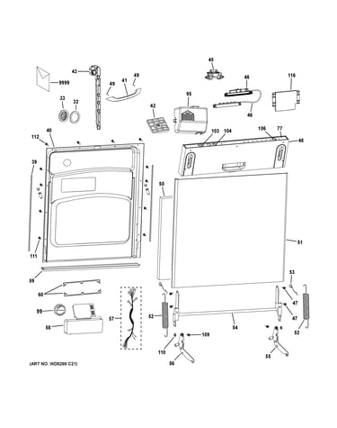 Escutcheon & door assembly