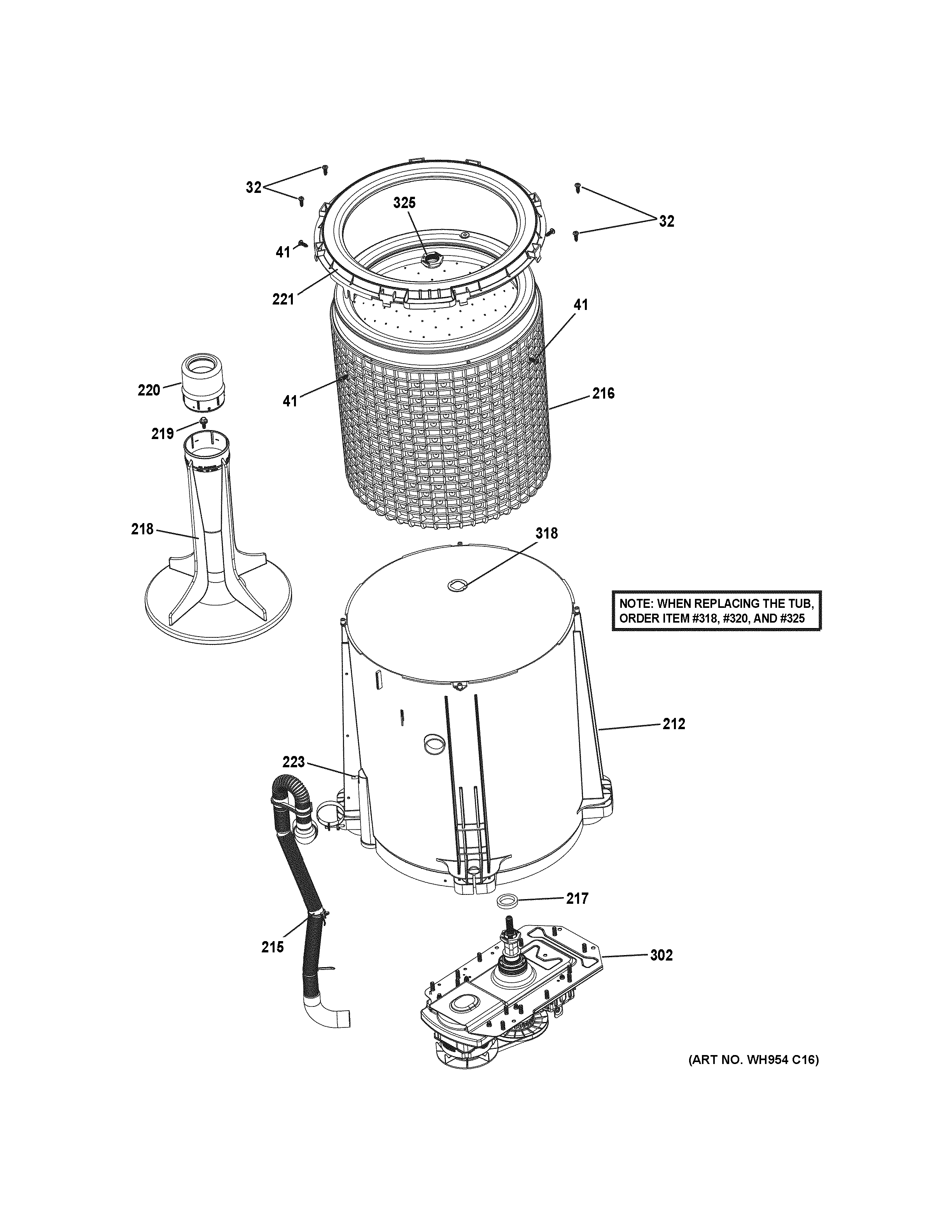 Tub, basket & agitator