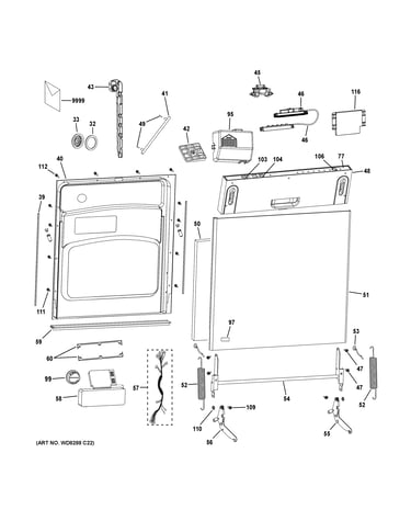 Escutcheon & door assembly
