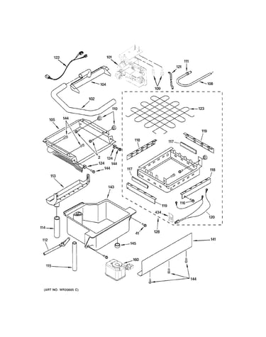 Evaporator, ice cutter grid & water parts