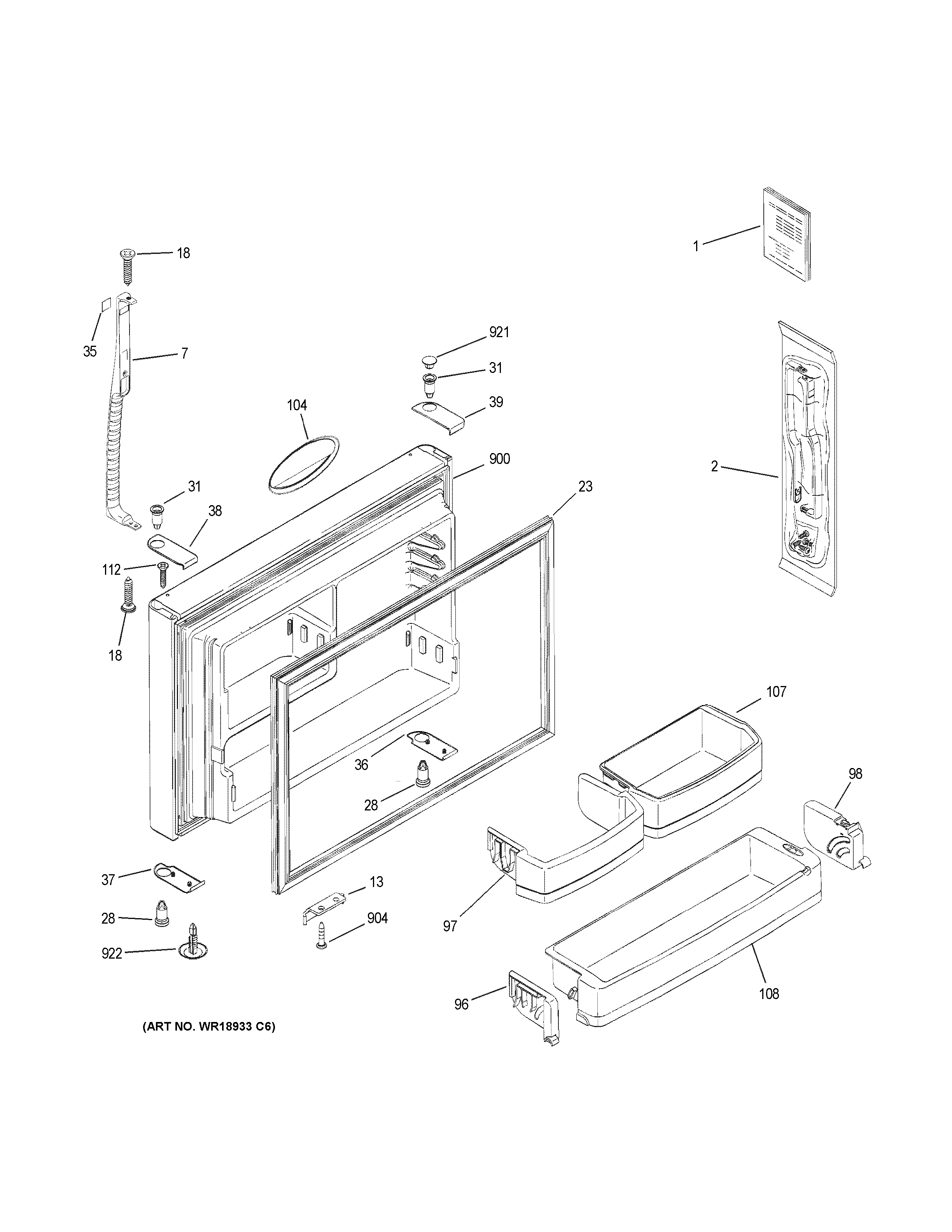 Freezer door