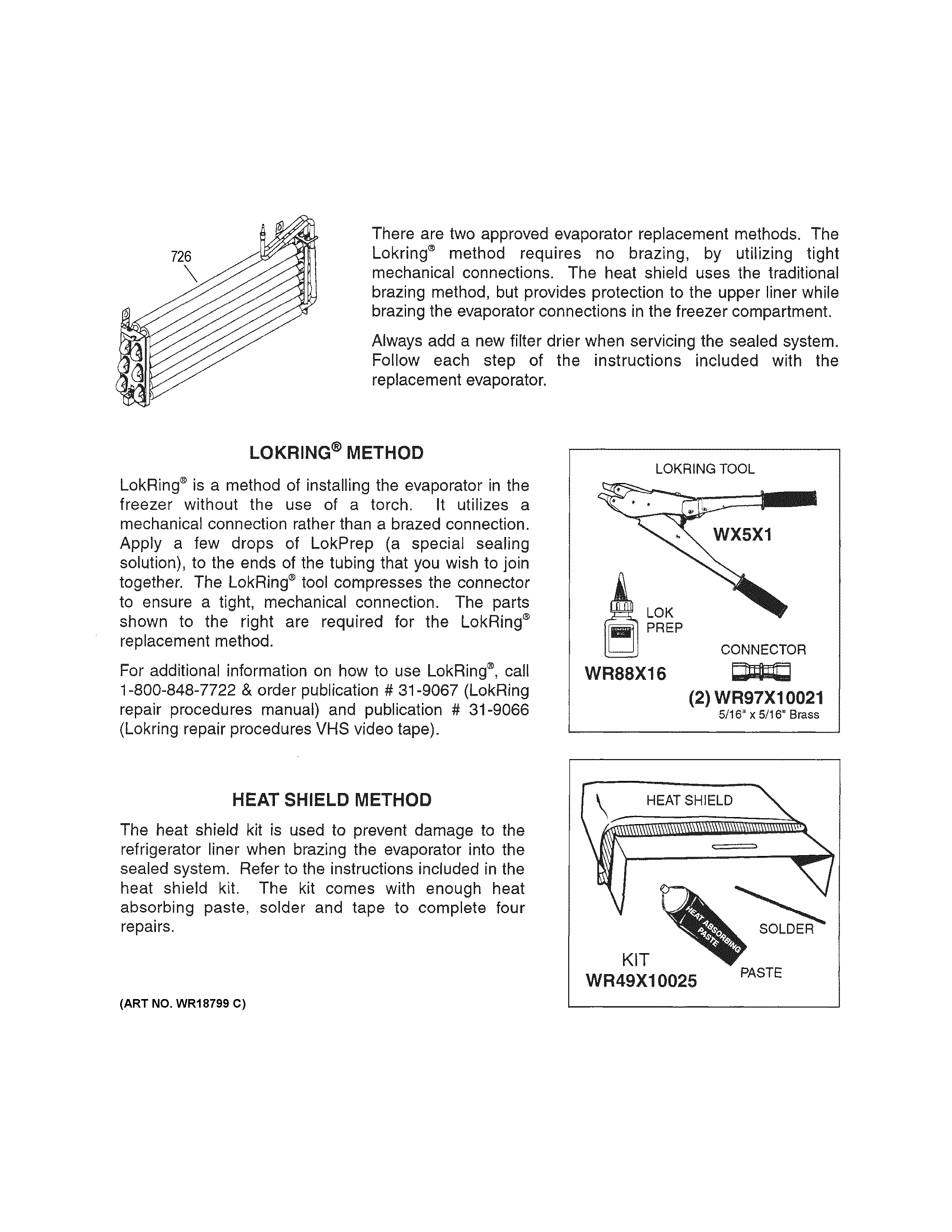 EVAPORATOR INSTRUCTIONS