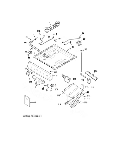 Control panel, gas & burner parts