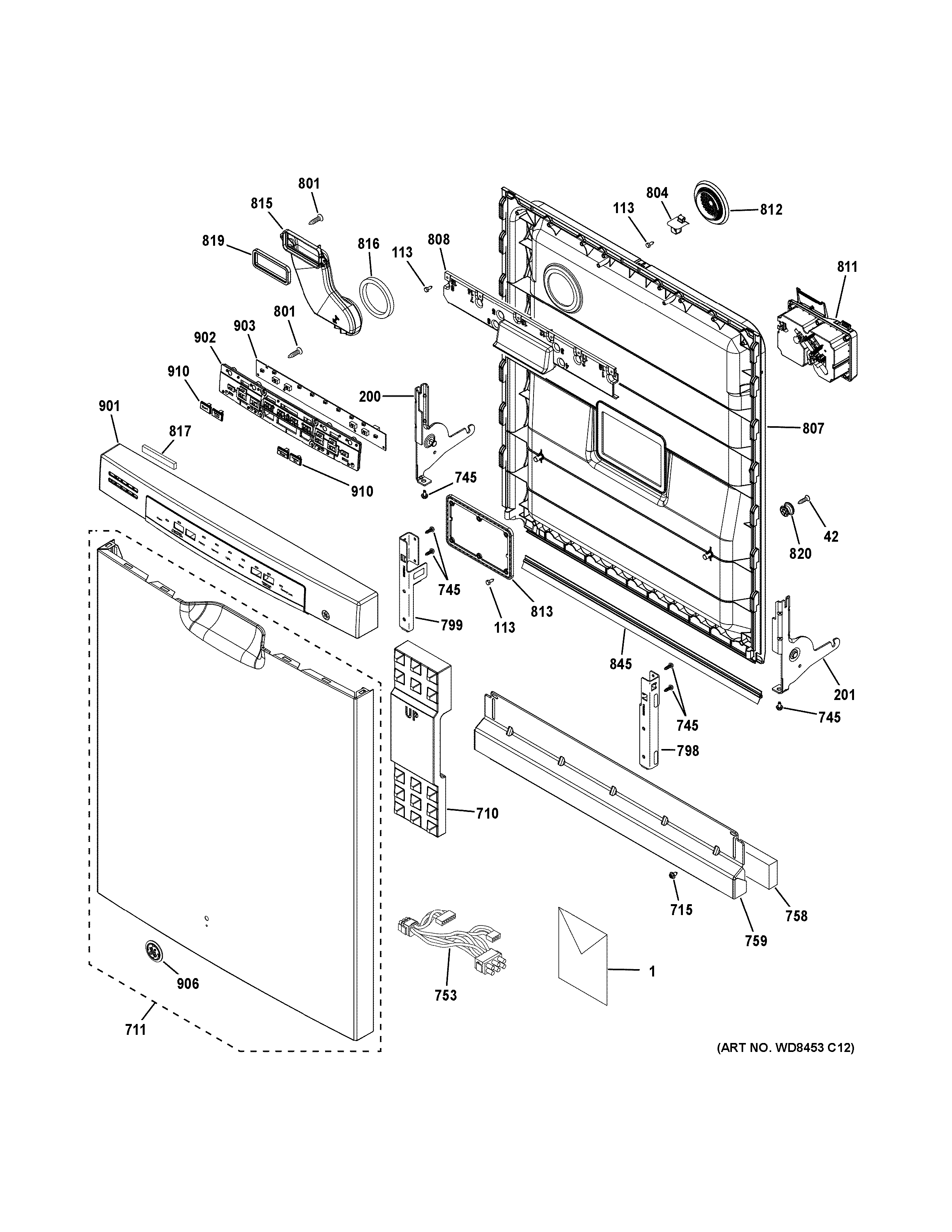 Escutcheon & door assembly