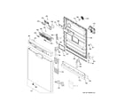 GE GDF510PSD2SS escutcheon & door assembly diagram