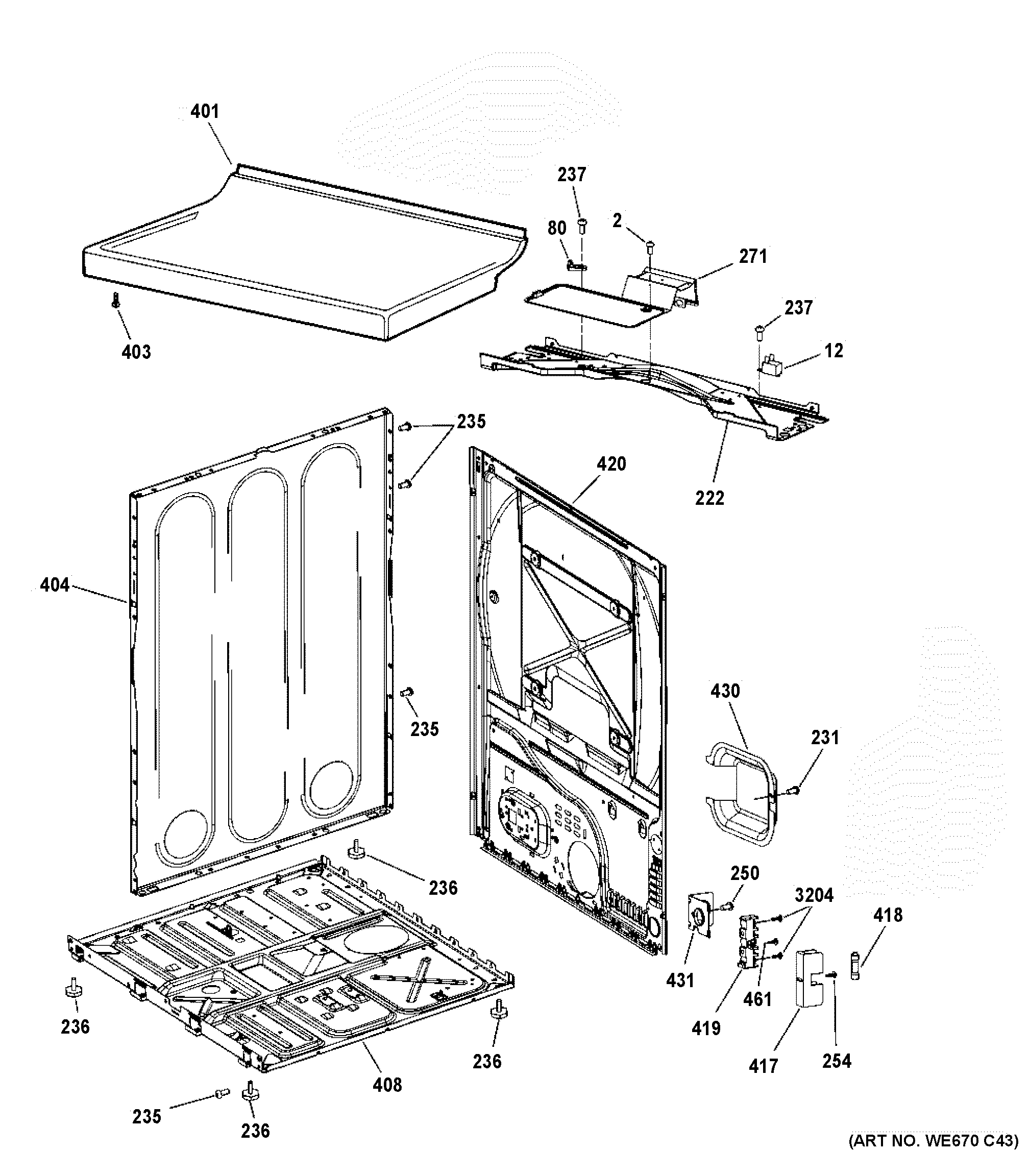 Cabinet & top panel