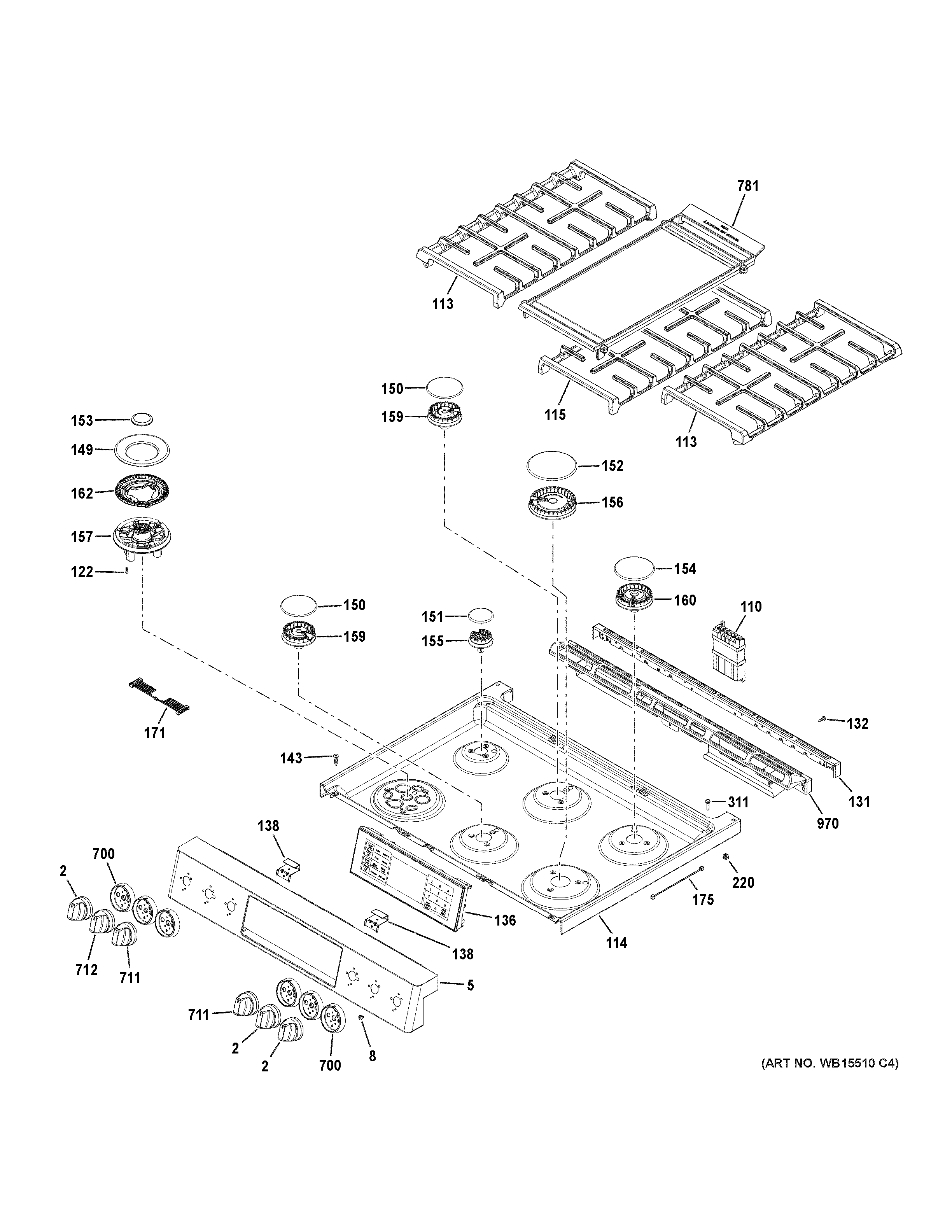 Control panel & cooktop