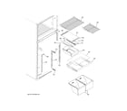 GE GTE18ETHLRBB fresh food shelves diagram