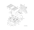 GE JGB700FEJ1DS control panel & cooktop diagram