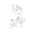 GE JGBS60DLK2WW control panel & cooktop diagram