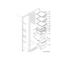 GE GSE25GGHHCBB fresh food shelves diagram