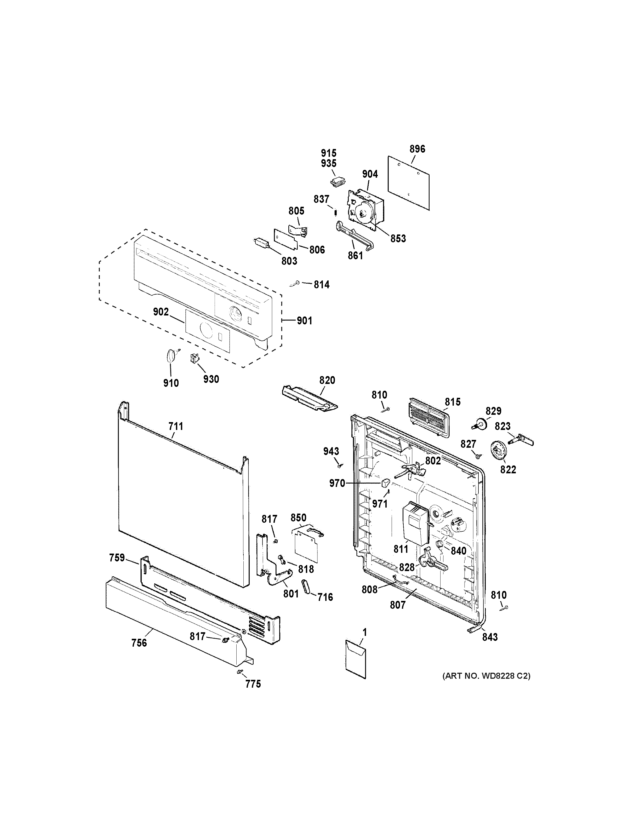 Escutcheon & door assembly