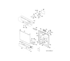 Hotpoint HDA2100R00WW escutcheon & door assembly diagram