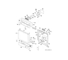 Hotpoint HDA3600N10BB escutcheon & door assembly diagram