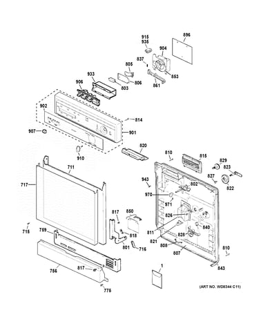 Escutcheon & door assembly