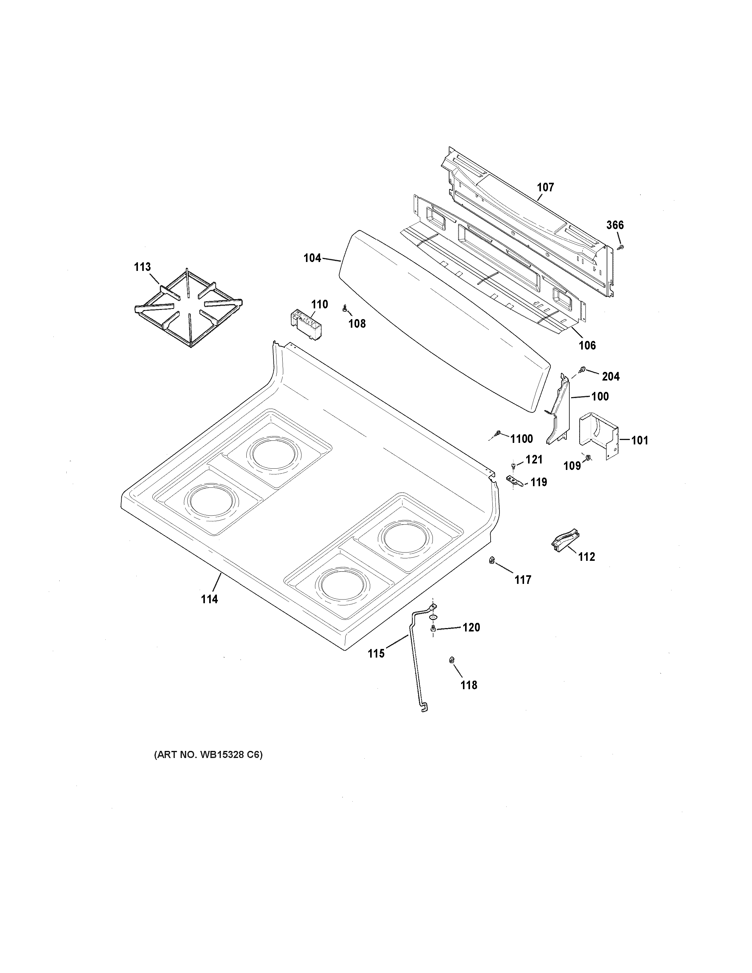 Control panel & cooktop