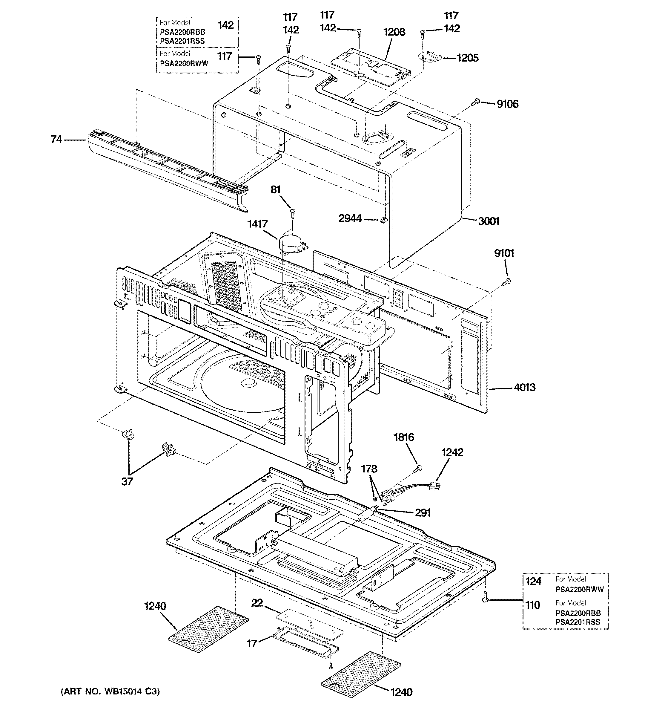 Oven cavity parts