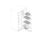 GE GSE25GGHJCCC freezer shelves diagram