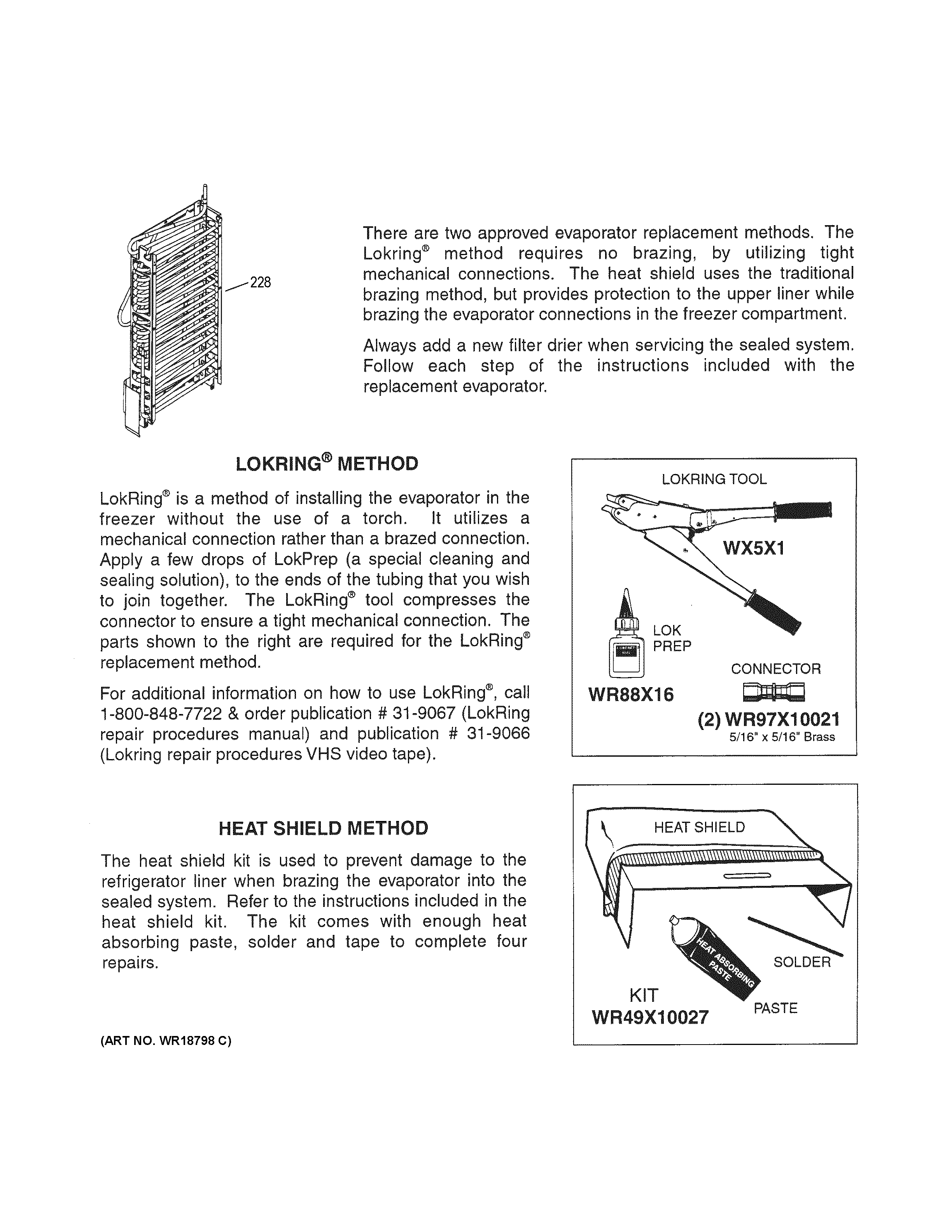 EVAPORATOR INSTRUCTIONS