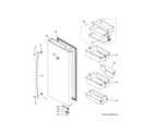 GE PWE23KMKHES fresh food door - rh diagram