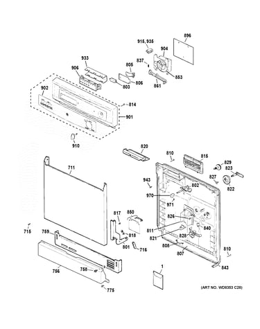 Escutcheon & door assembly
