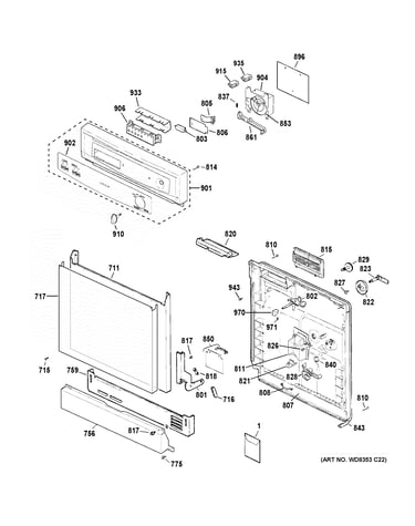 Escutcheon & door assembly