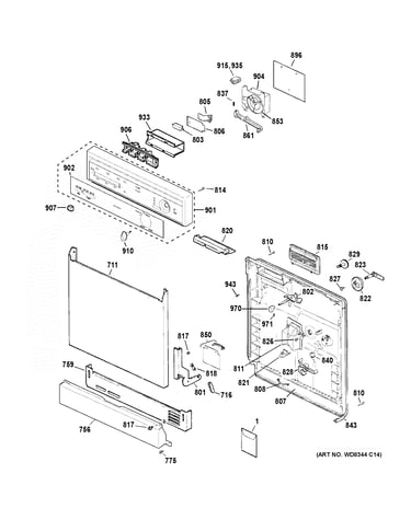 Escutcheon & door assembly