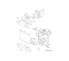 GE GSC3500R15WW escutcheon & door assembly diagram