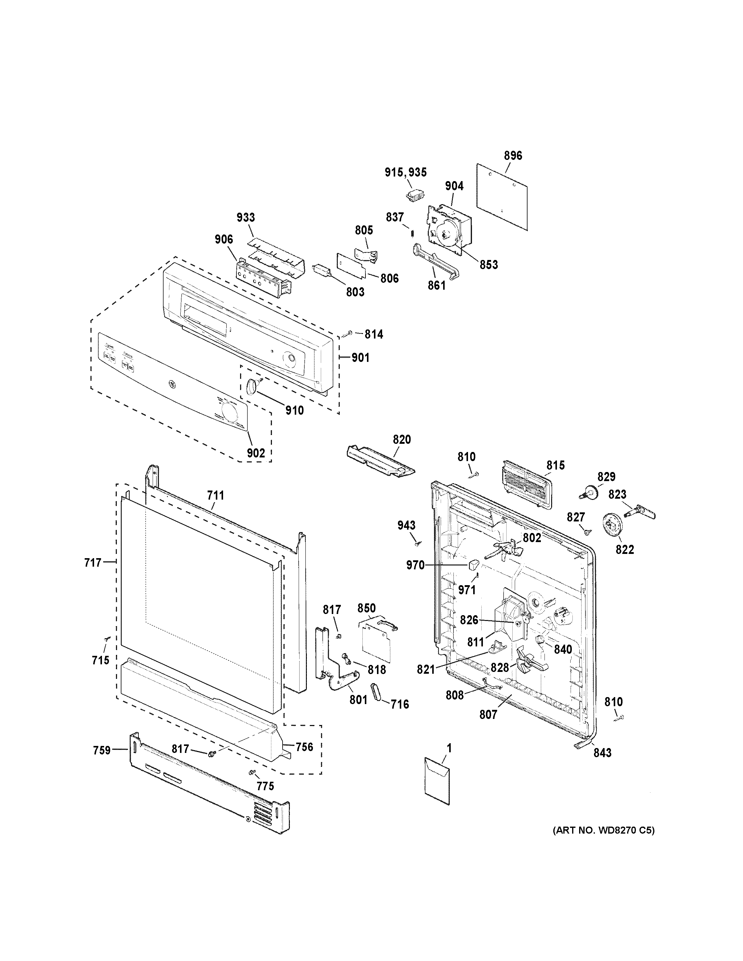 Escutcheon & door assembly