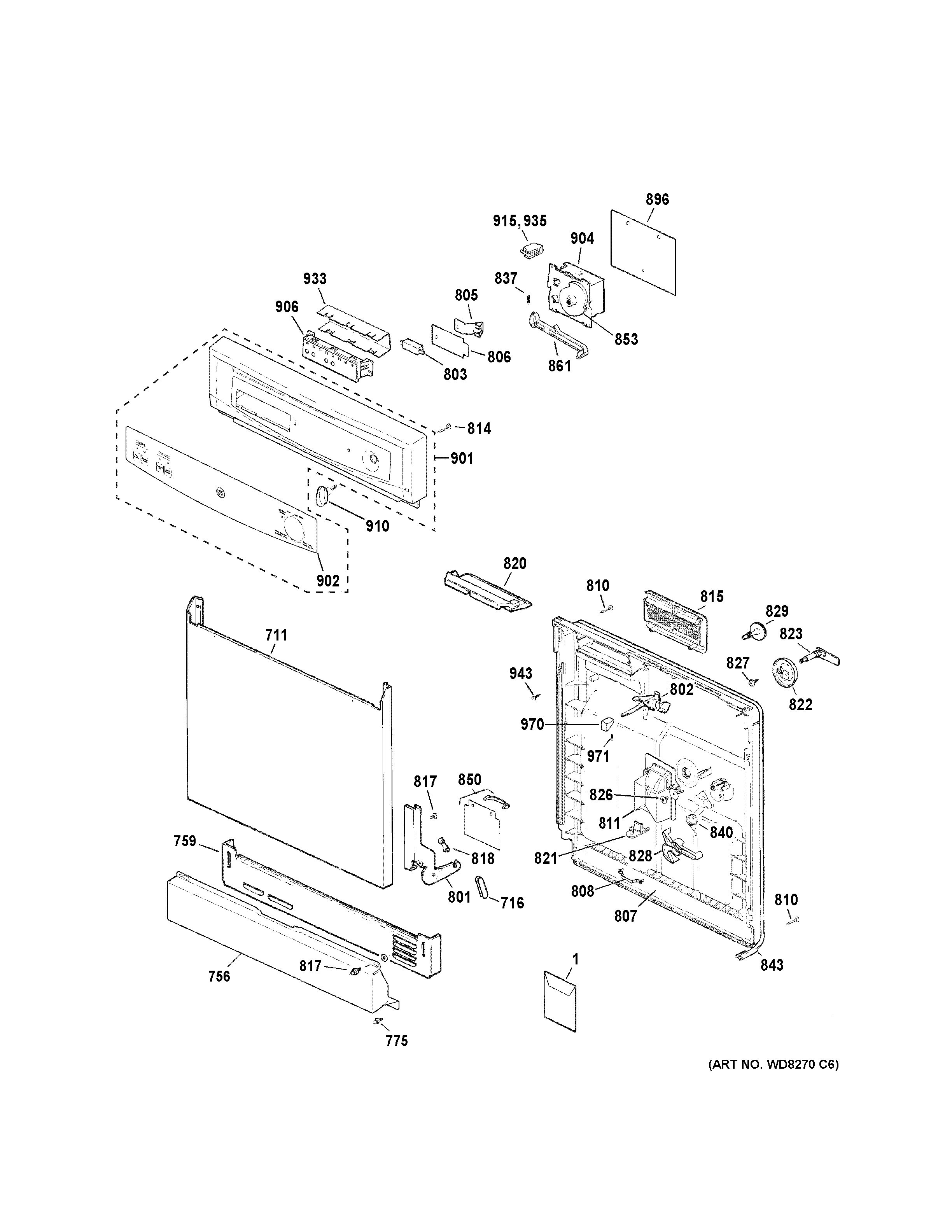 Escutcheon & door assembly