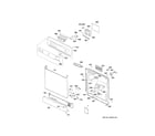 GE GSM2200V50WW escutcheon & door assembly diagram