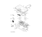 GE ZHU36RSJ2SS control panel & cooktop diagram