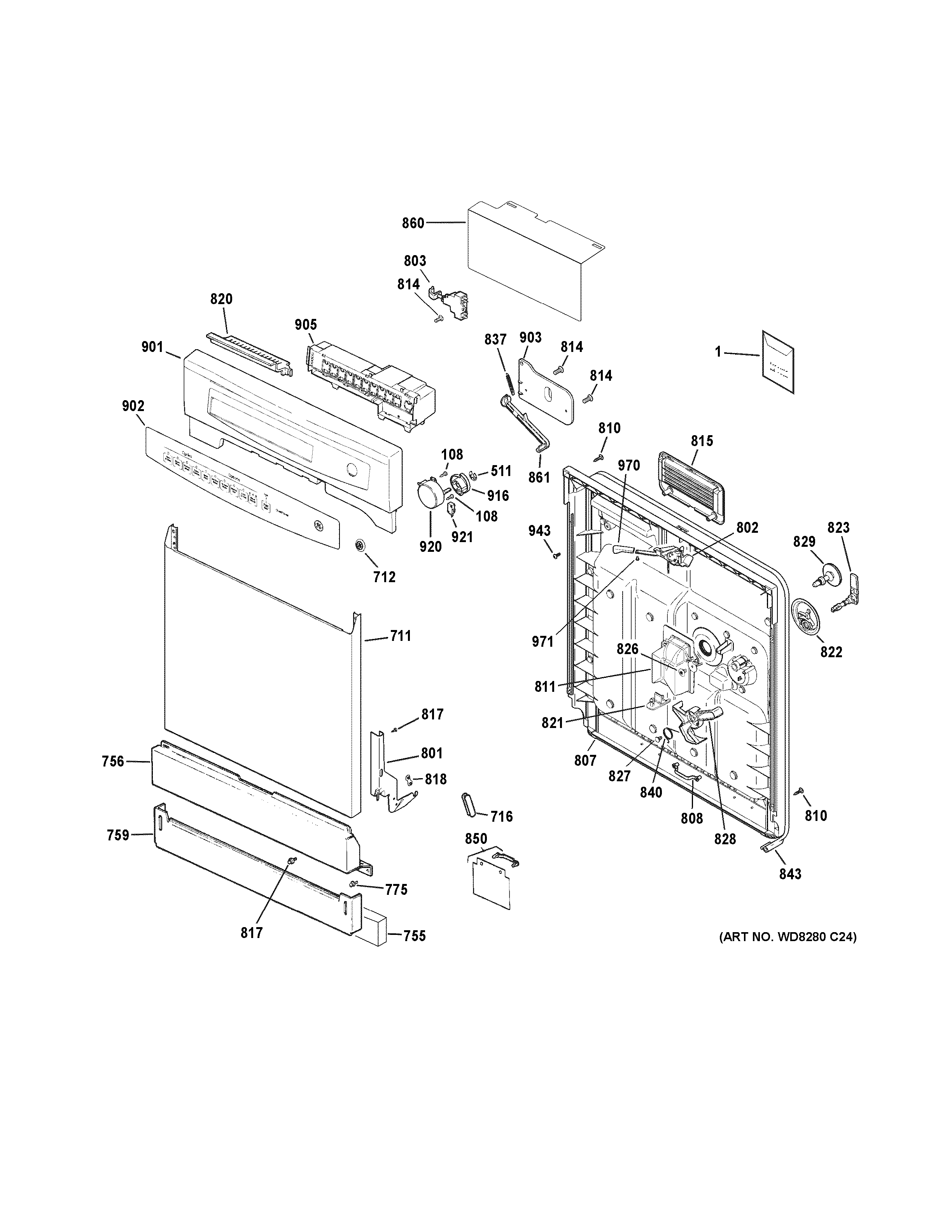 ESCUTCHEON & DOOR ASSEMBLY