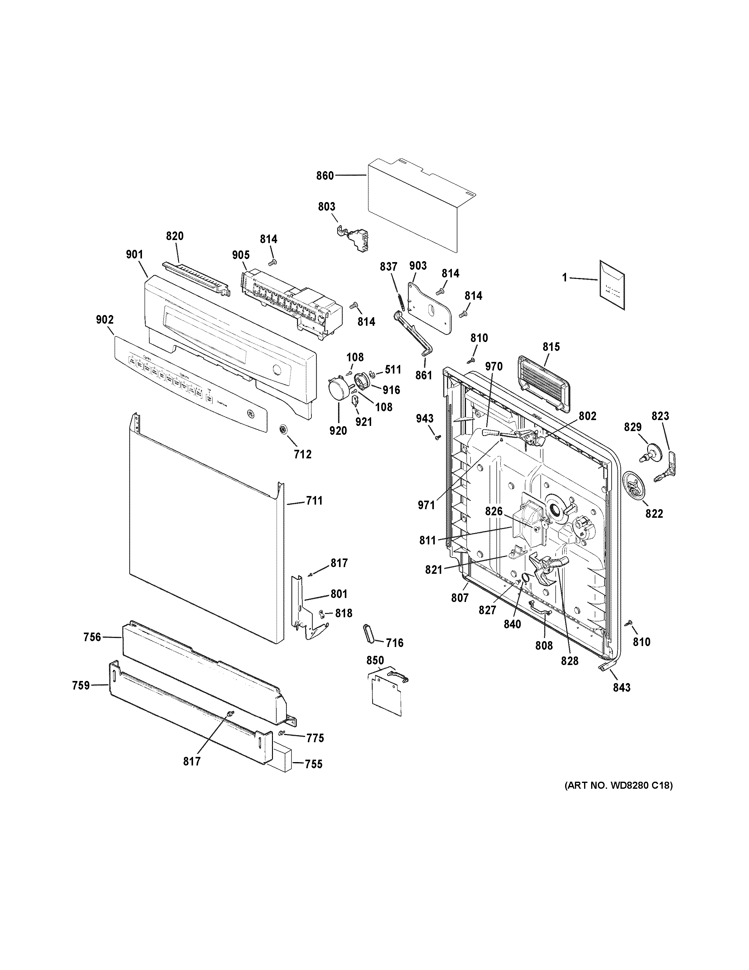 ESCUTCHEON & DOOR ASSEMBLY