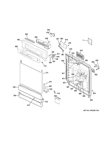 Escutcheon & door assembly