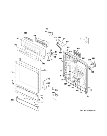 Escutcheon & door assembly