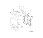 GE GSD4060D45SS escutcheon & door assembly diagram