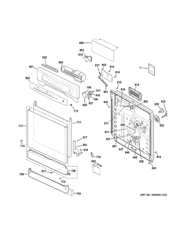 Escutcheon & door assembly