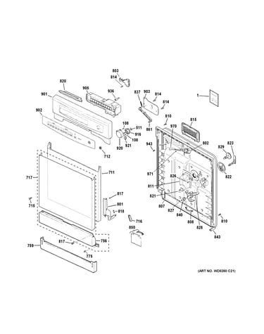 Escutcheon & door assembly