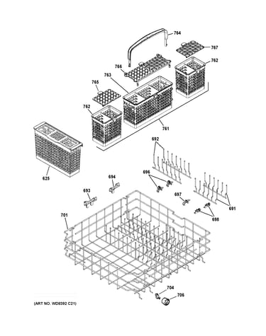 Lower rack assembly