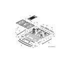 GE PGS920SEF3SS control panel & cooktop diagram