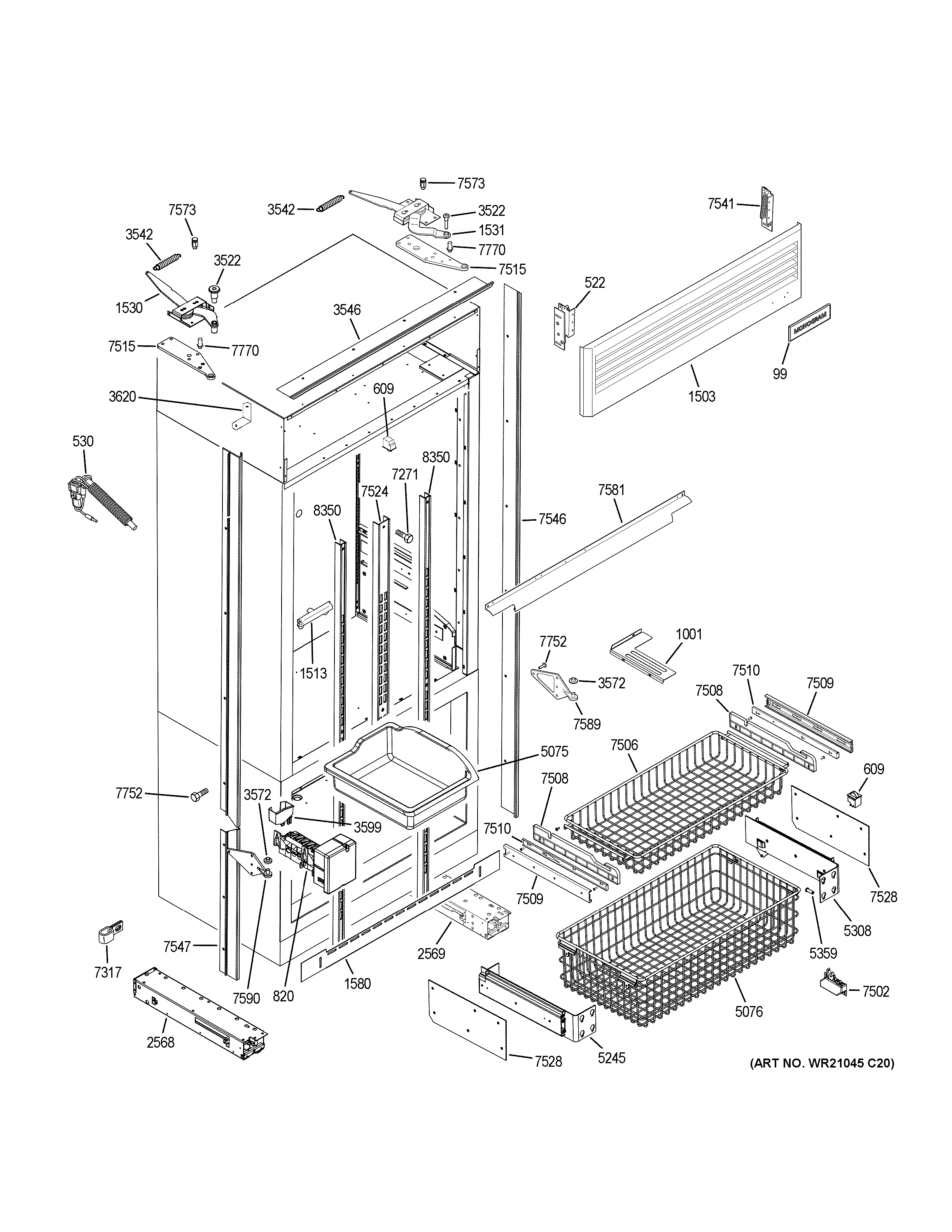 FREEZER SECTION, TRIM & COMPONENTS