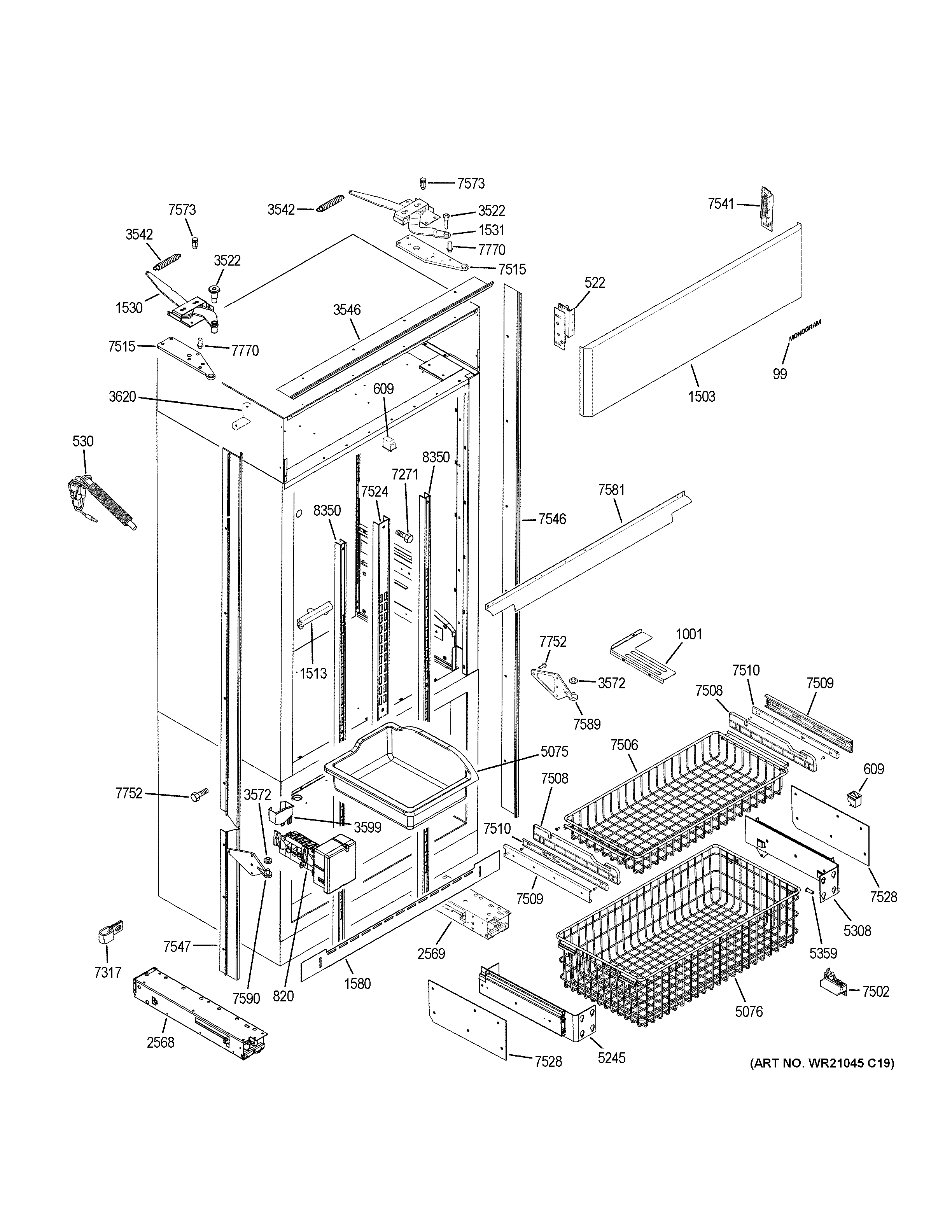 Freezer section, trim & components