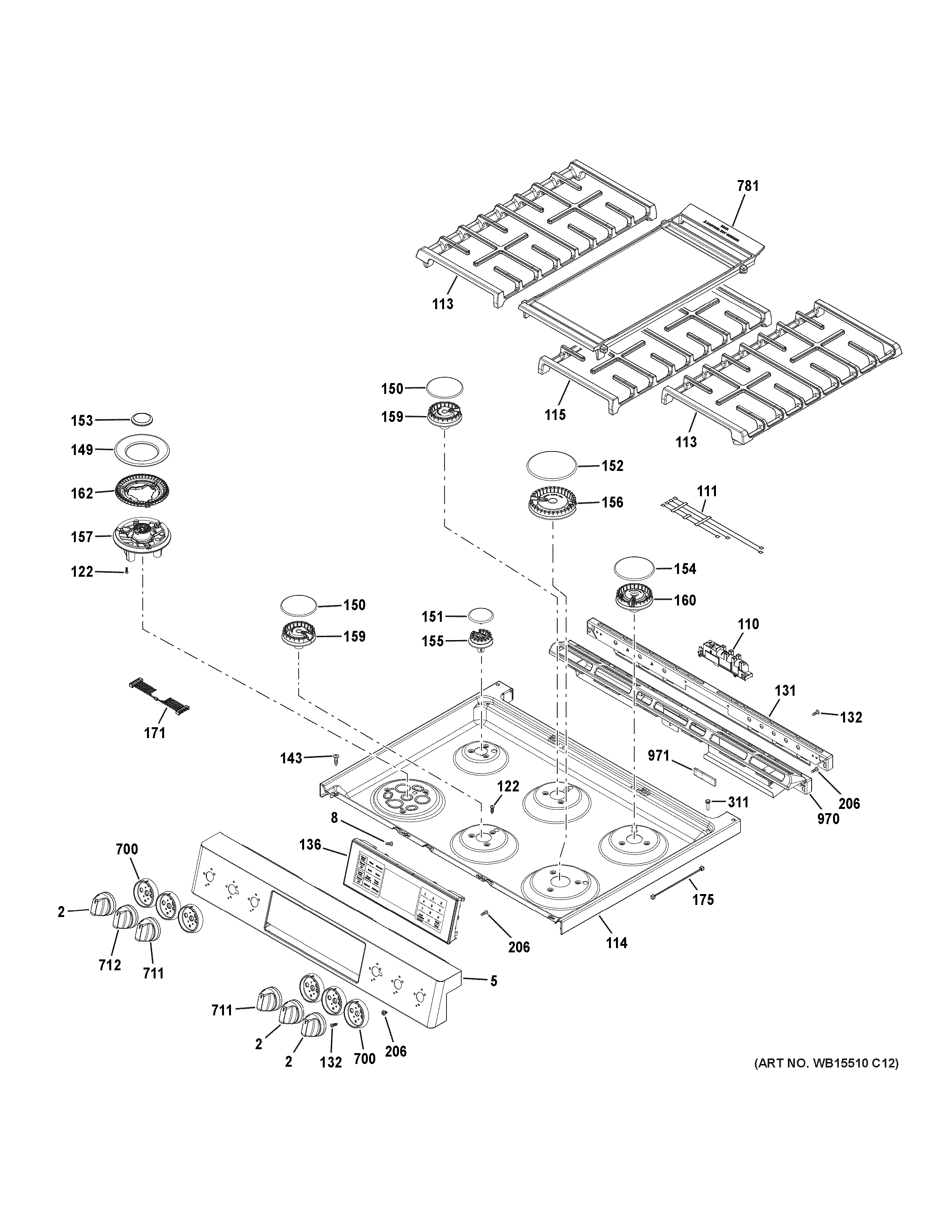 Control panel & cooktop