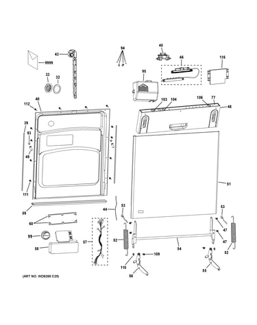 Escutcheon & door assembly