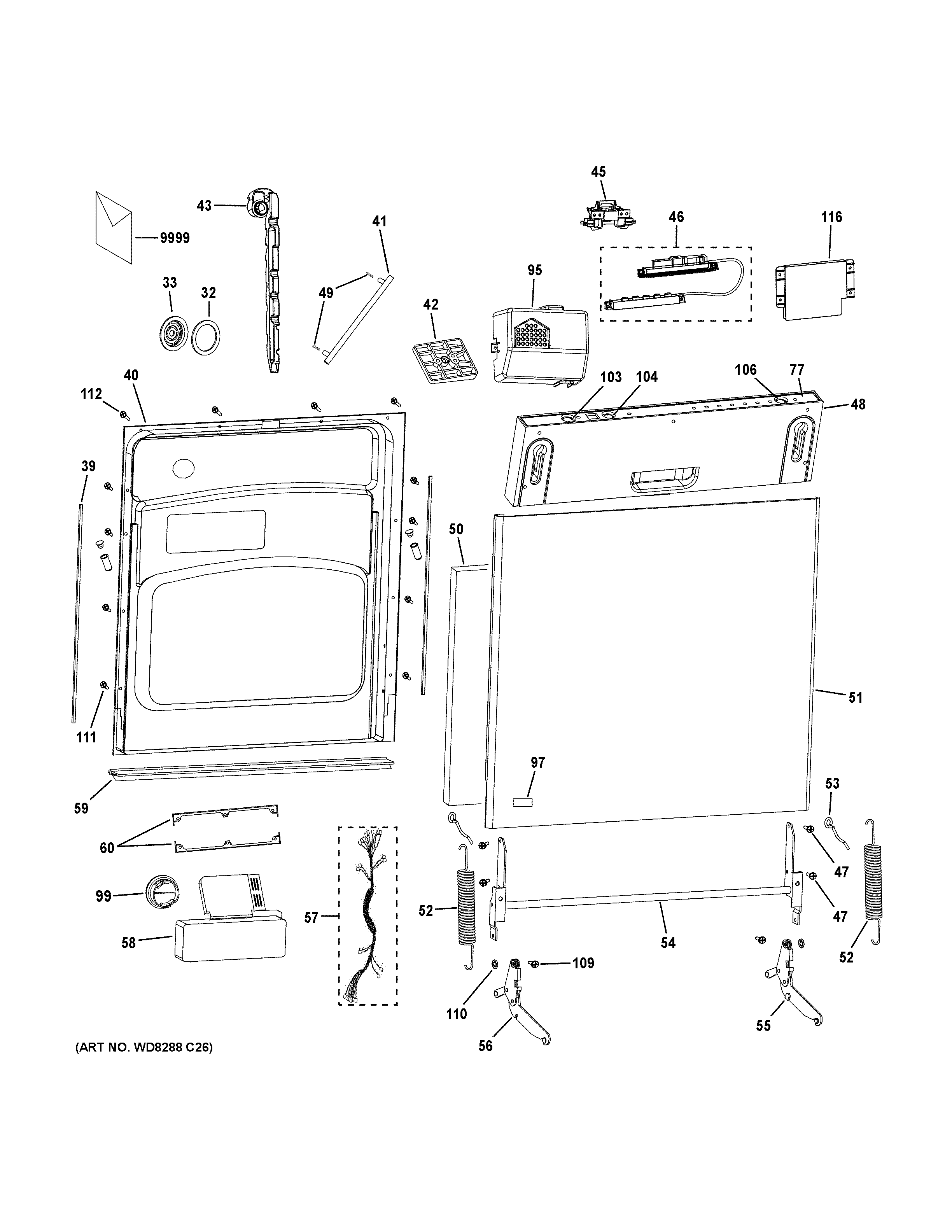 Escutcheon & door assembly