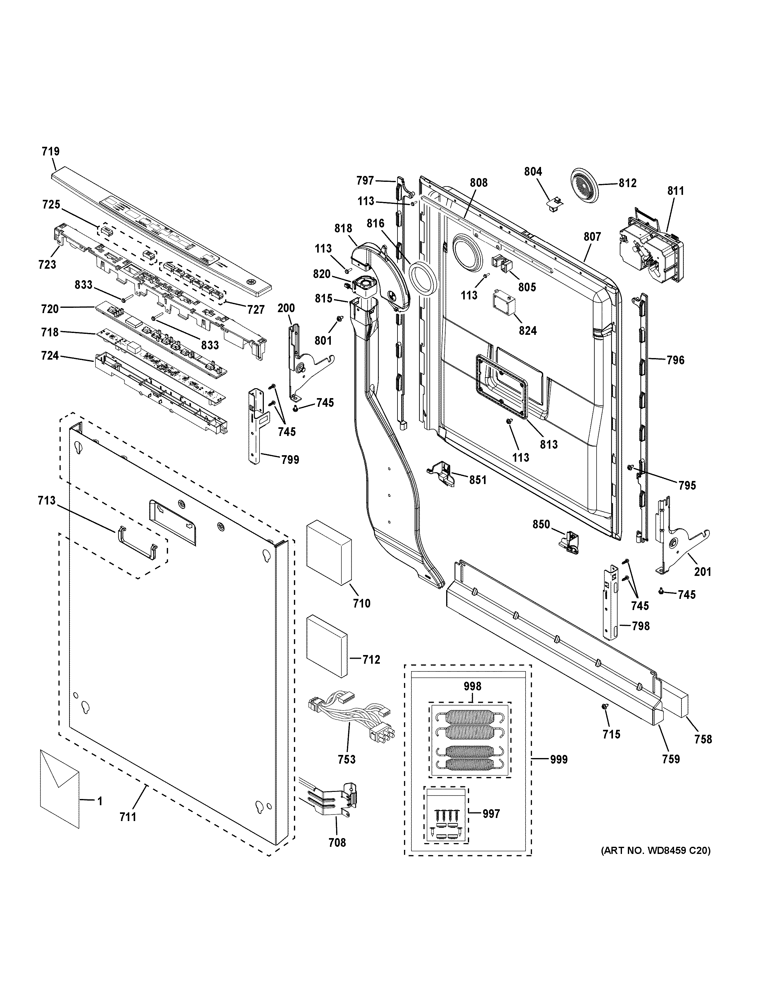 Escutcheon & door assembly